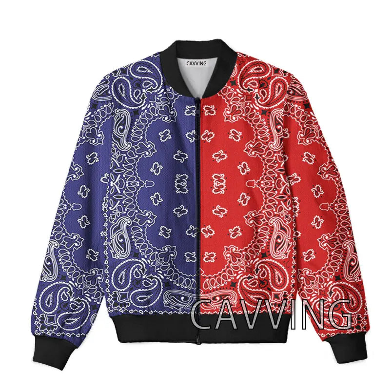 New Fashion Women/Men's  3D Print  Crips Gang   Zipper Bomber Jackets Men Overcoat Mens Coat Zip Up Jackets