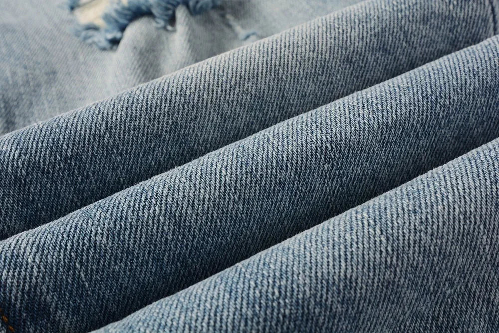 Light Blue Ripped American Jeans 9075 Brand Casual Pants