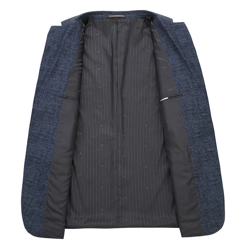 2024 High Quality Fashion Handsome All-in-one Plus-size Casual Suit Men's Business Single West Plus Fat Suit Fat Man Coat